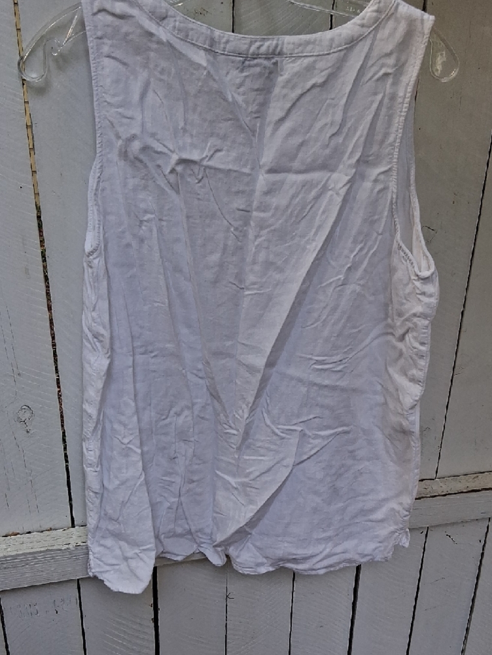 croft & barrow White Sleeveless V-Neck Cotton Camisole Top - Picture 4 of 4